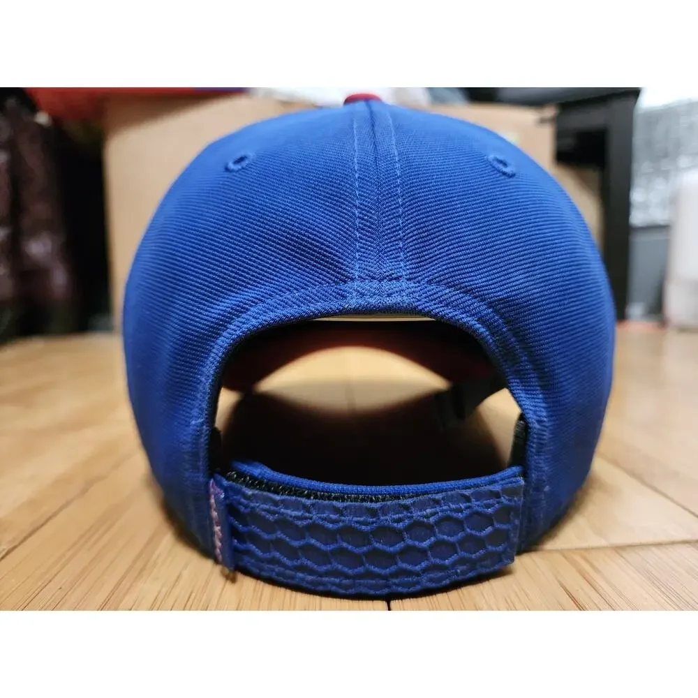 Texas Rangers Hat Cap Strap Back Blue Red MLB Baseball Adjustable Logo '47 OSFA